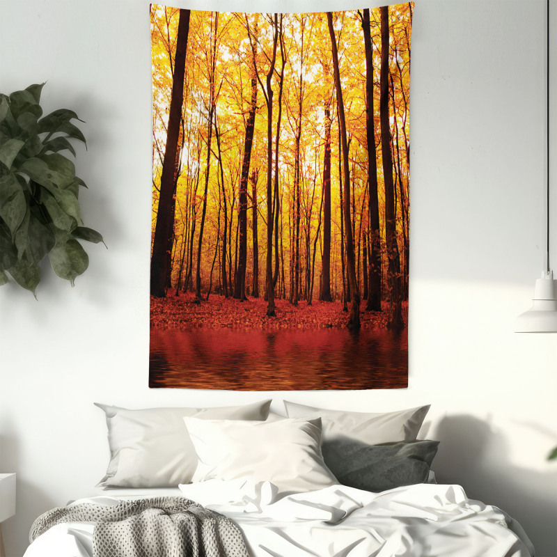 Autumn Forest Trees Tapestry