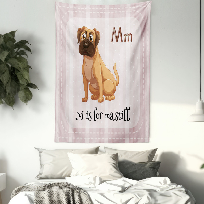 Cartoon English Mastiff Tapestry