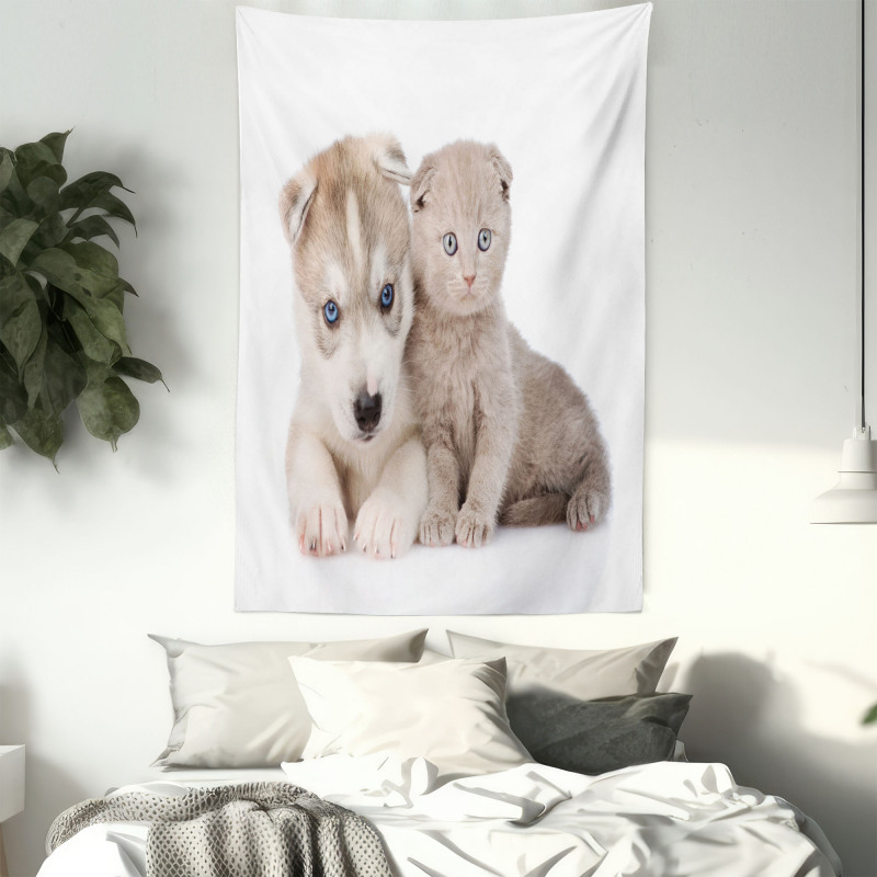 Cuddling Animals Tapestry