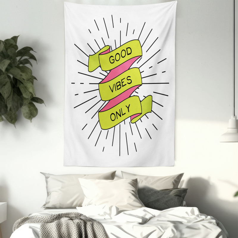 Positive Words Rays Tapestry