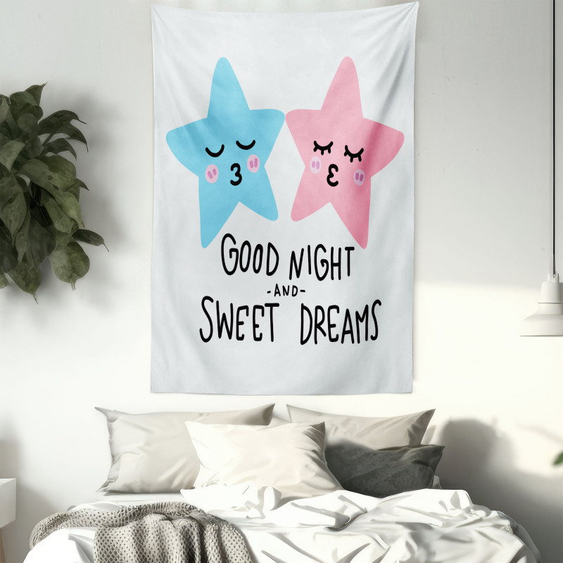 Dreams Stars Kiss Tapestry