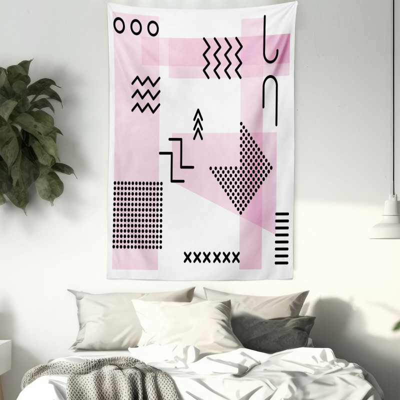 Memphis Retro Doodle Art Tapestry