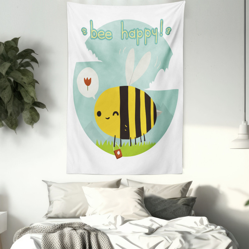 Bee Happy Doodle Tapestry