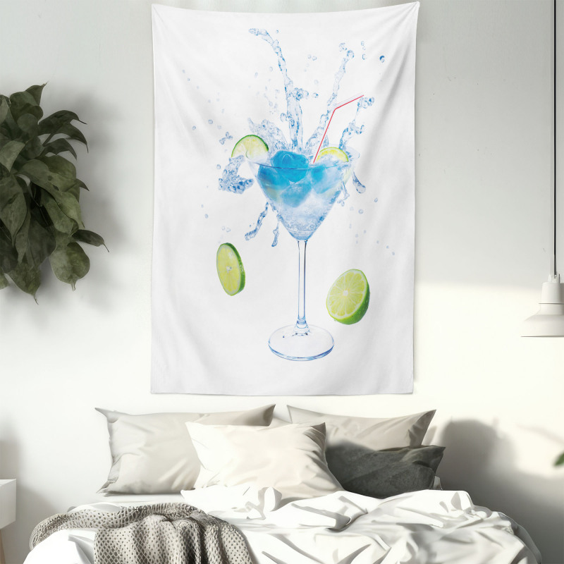 Martini Splashing Lime Tapestry