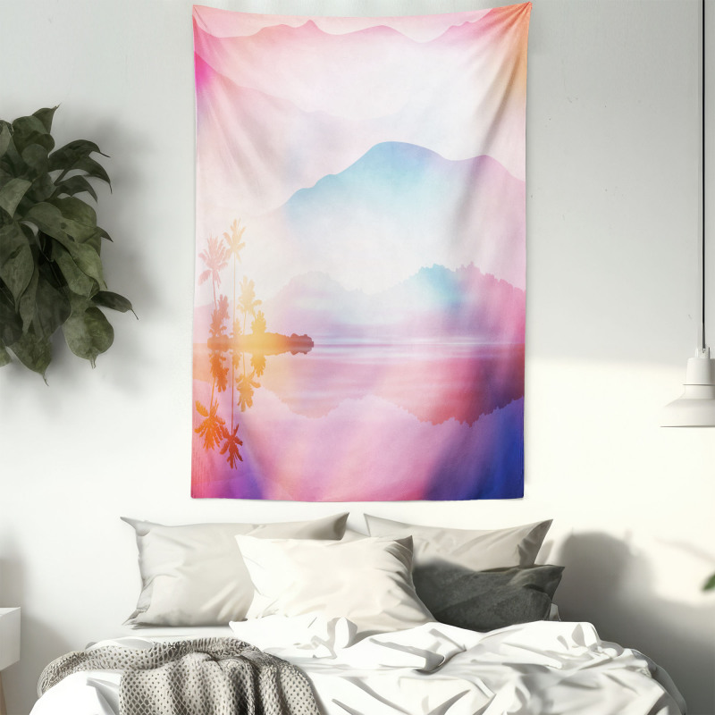 Ombre Tropical Landscape Tapestry