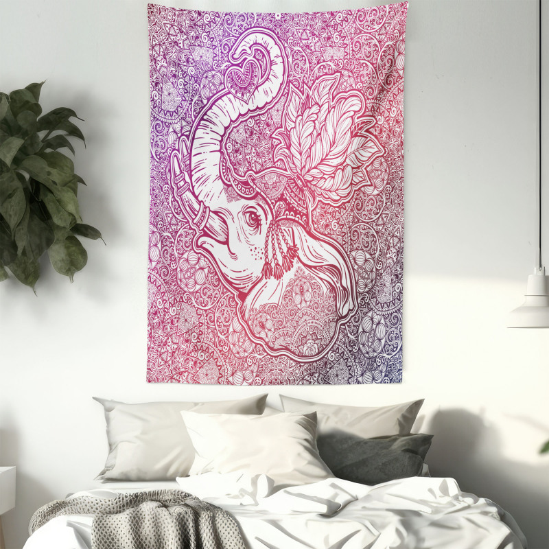 Eastern Elephant Zentangle Tapestry