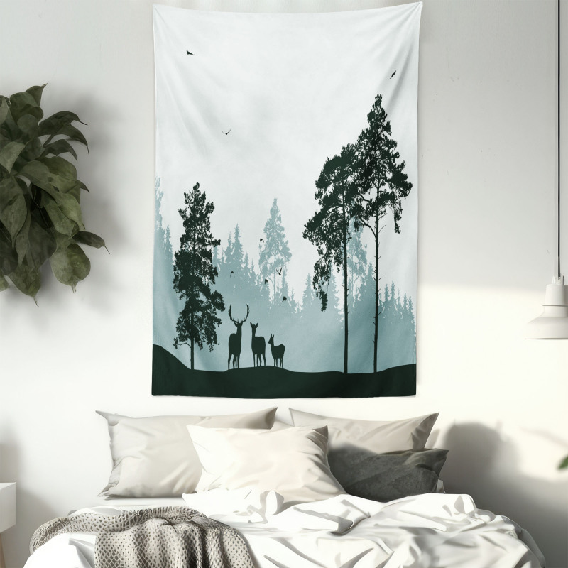 Forest Silhouette Art Tapestry