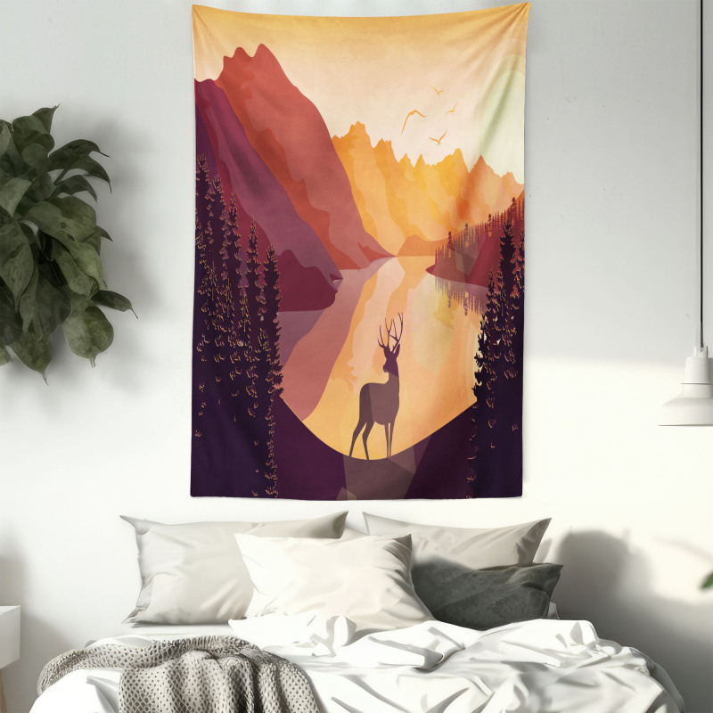 Bird Mountain Reindeer Tapestry