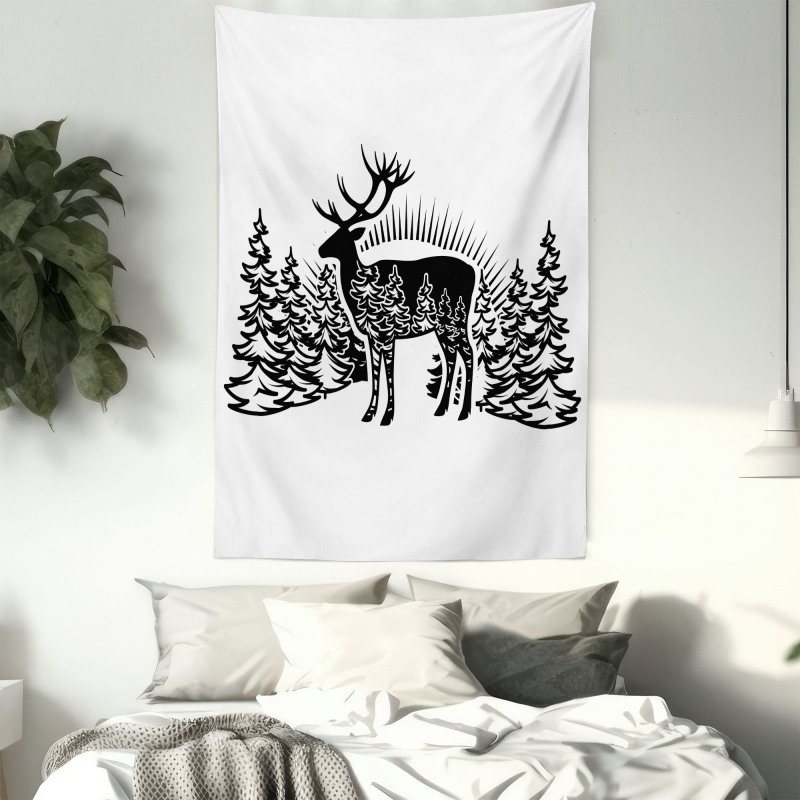 Reindeer Spruce Forest Tapestry