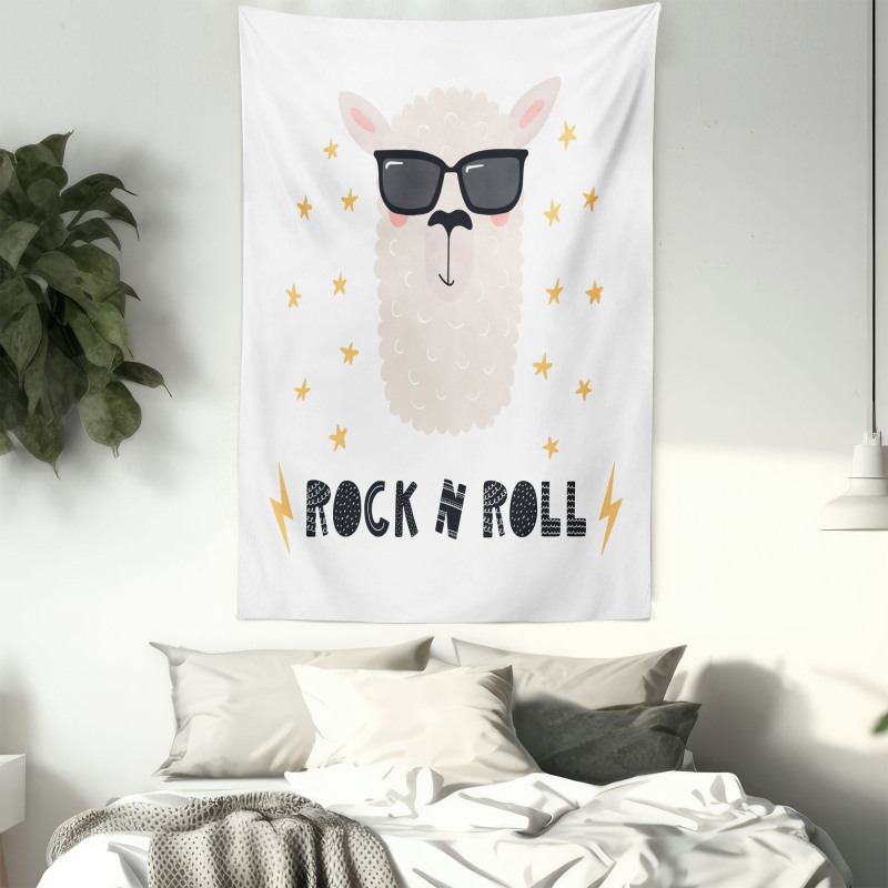 Funny Llama Portrait Tapestry