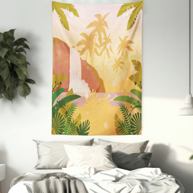 Soft Tropical Paradise Tapestry