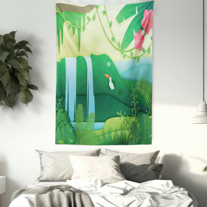 Tropical Forest Cartoon Tapestry