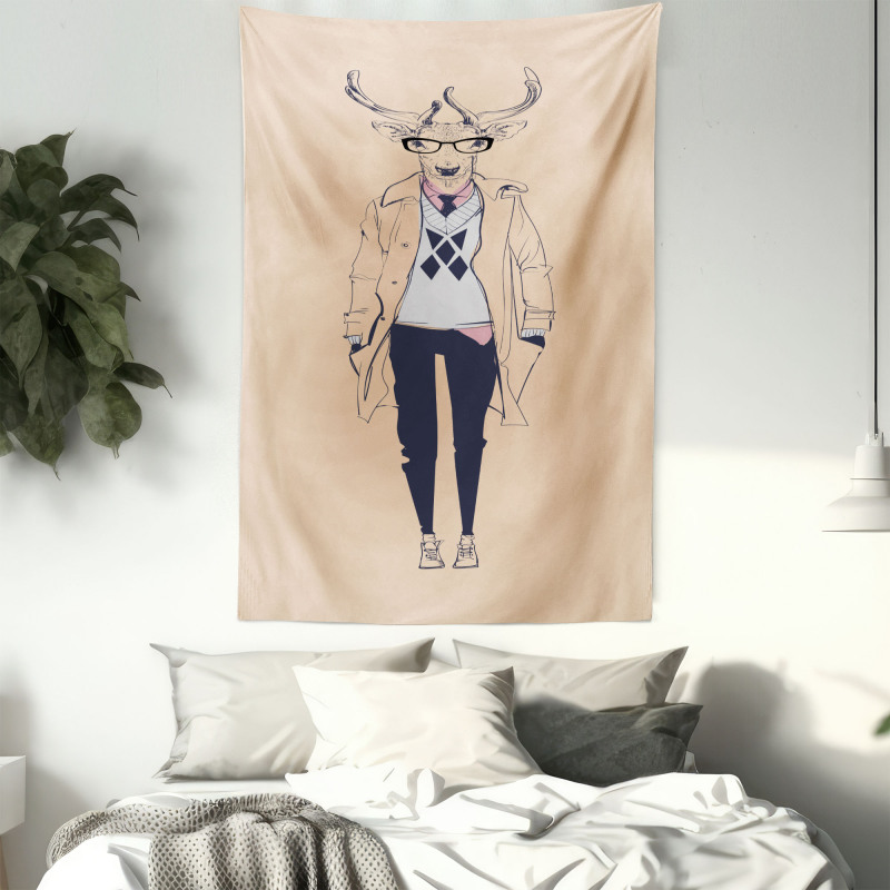 Modern Pastel Deer Animal Tapestry