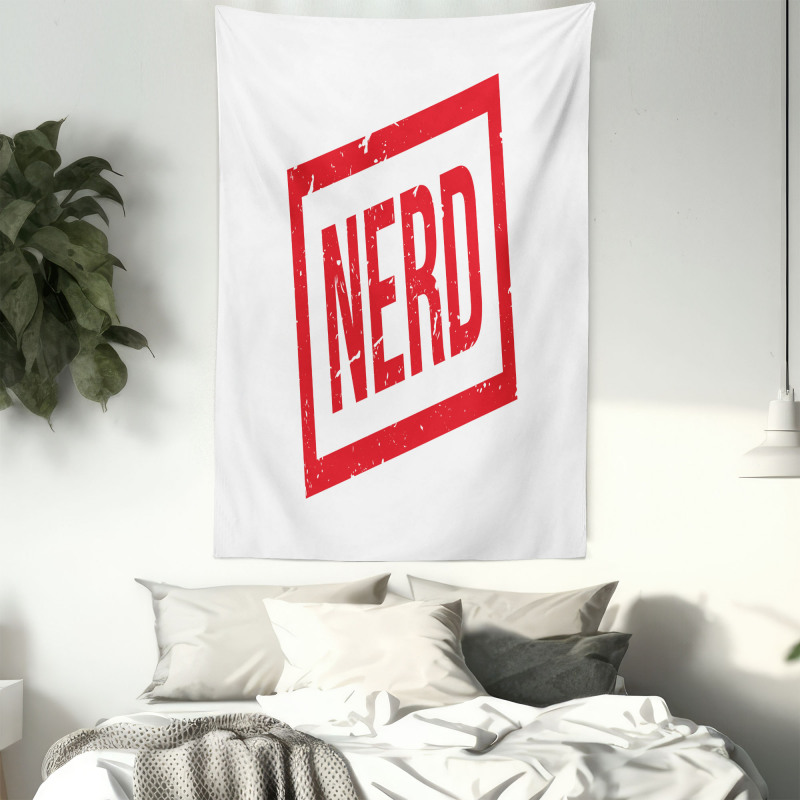 Nerd Wording Grunge Style Tapestry