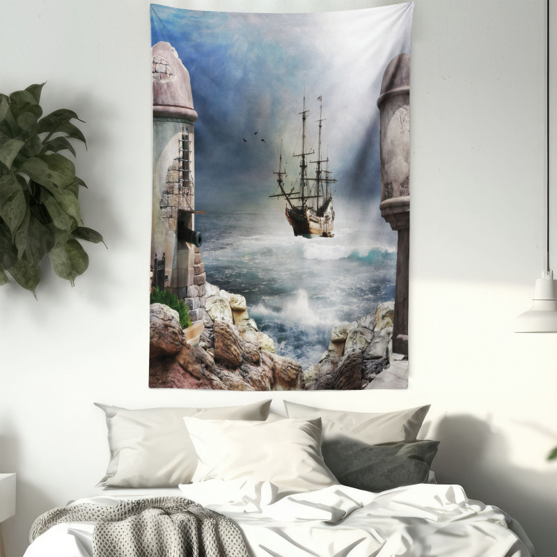 Pirate Merchant Ship Tapestry