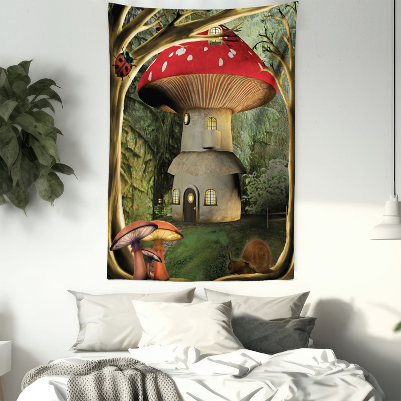 Mushroom Magic Forest Tapestry