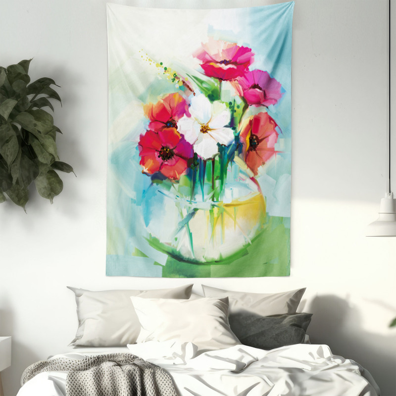 Flowers in a Vase Art Tapestry