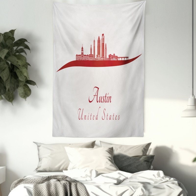 Calligraphic Modern Skyline Tapestry