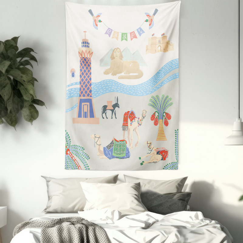 Traveling Egypt Landmarks Tapestry