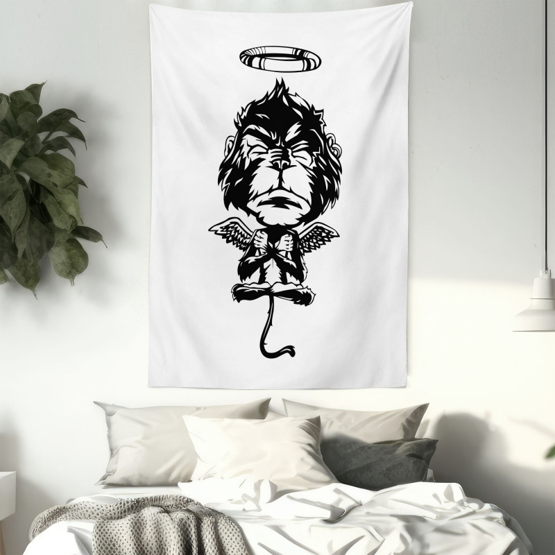 Angelic Monkey with Wings Tapestry