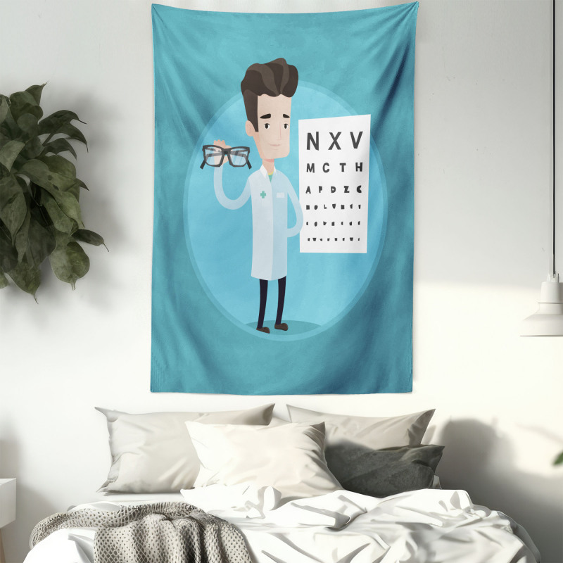 Doctor Holding Eyeglasses Tapestry