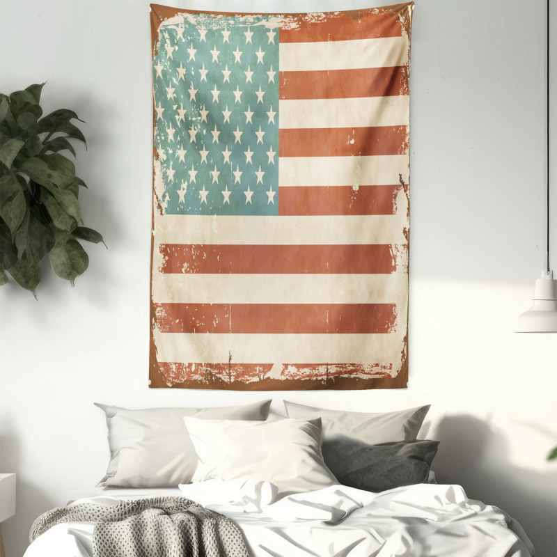 Grunge US Flag Tapestry