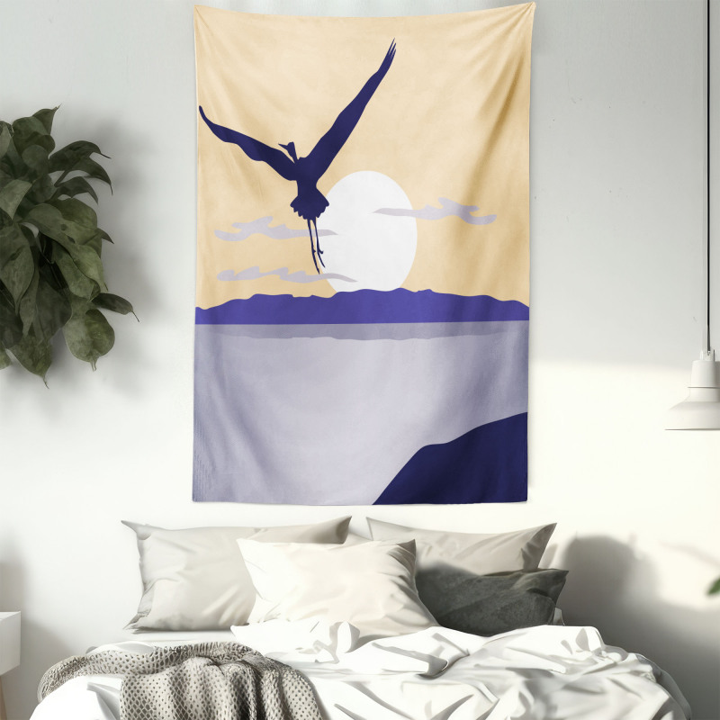 Flying Bird on Horizon Tapestry