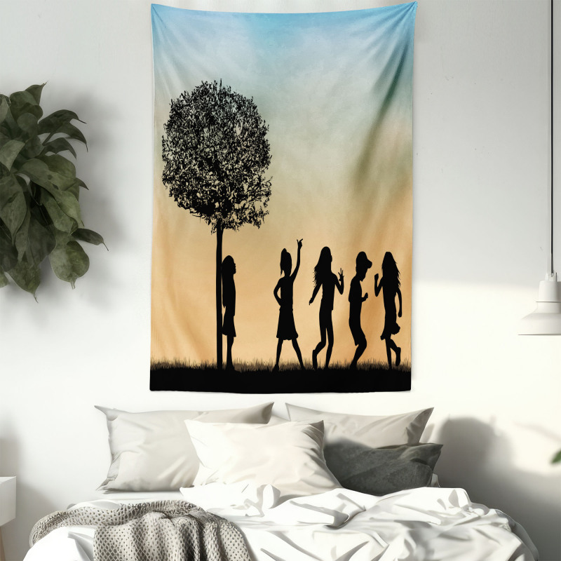 Children Dance Shade Art Tapestry