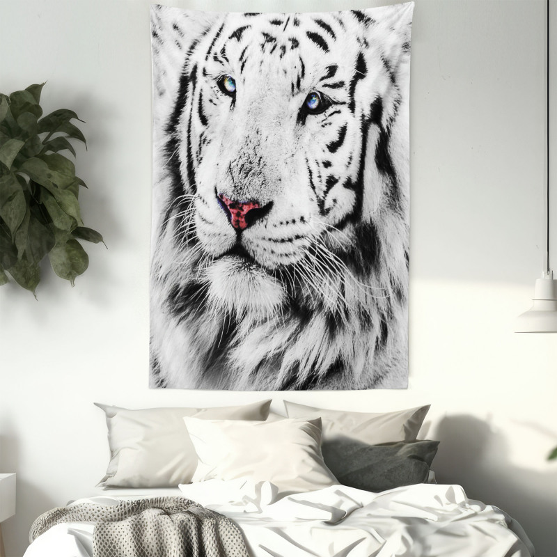 Winter White Tiger Tapestry