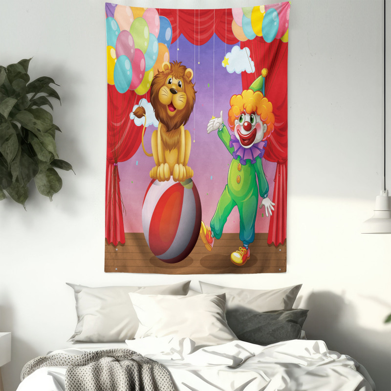 Lion Clown Performance Tapestry