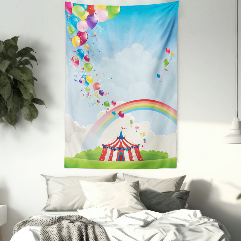 Circus Rainbow Clouds Tapestry