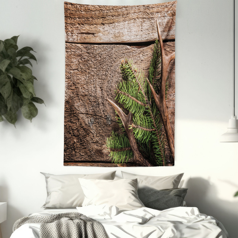 Evergreen Branch Deer Tapestry