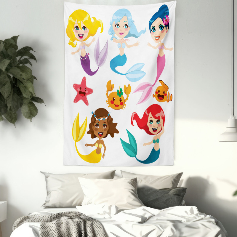 Mermaids Sea Friends Tapestry