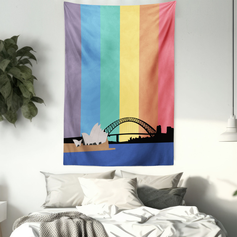 Sydney Building on Rainbow Tapestry