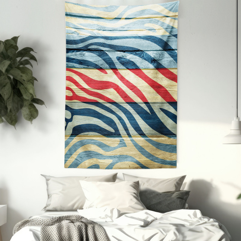 Country Zebra on Wood Tapestry
