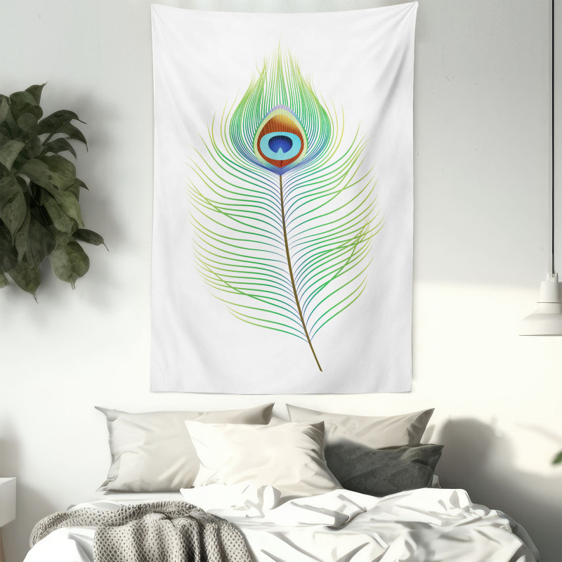 Single Retro Plume Peacock Tapestry