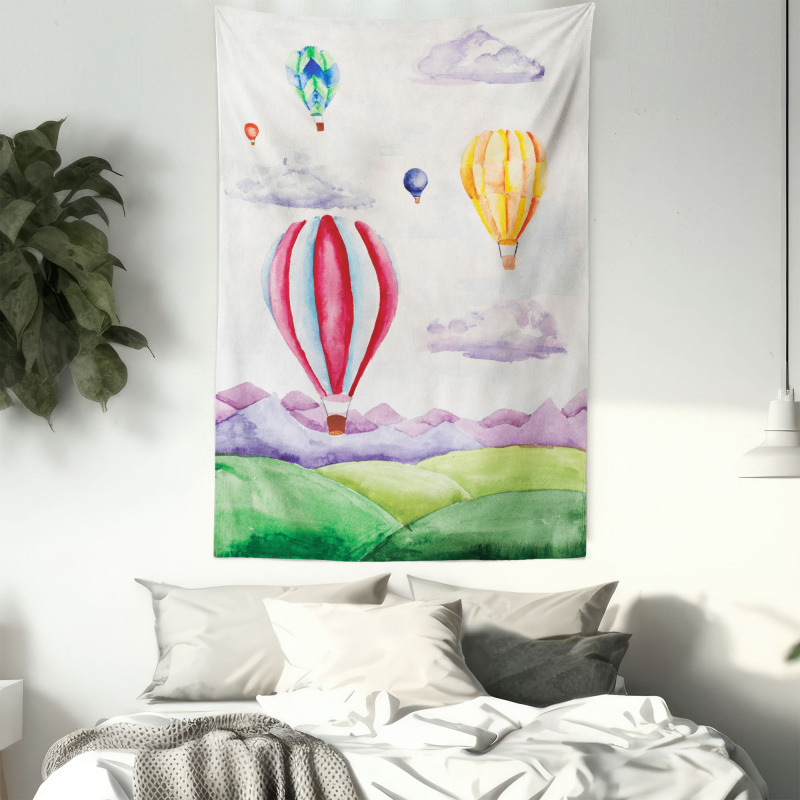 Hot Air Balloons Scene Tapestry