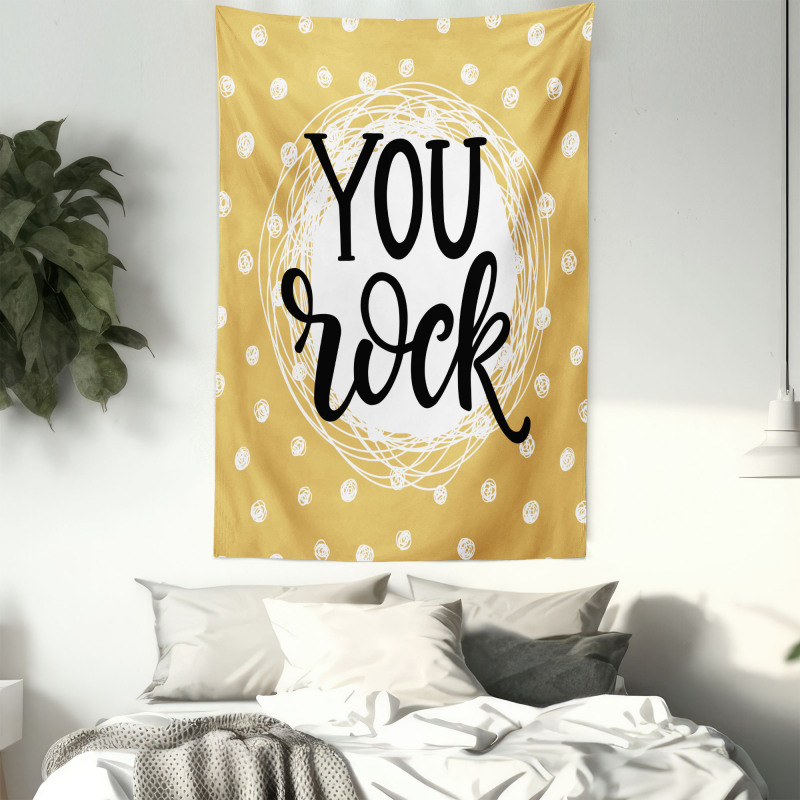 Scribble Circle Dots Art Tapestry