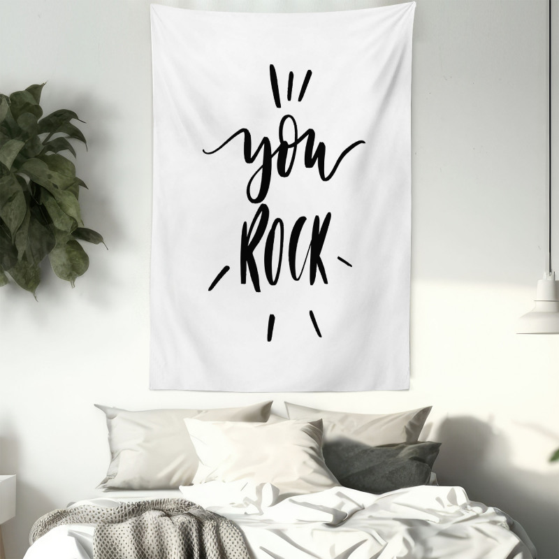 Monochrome Lettering Art Tapestry