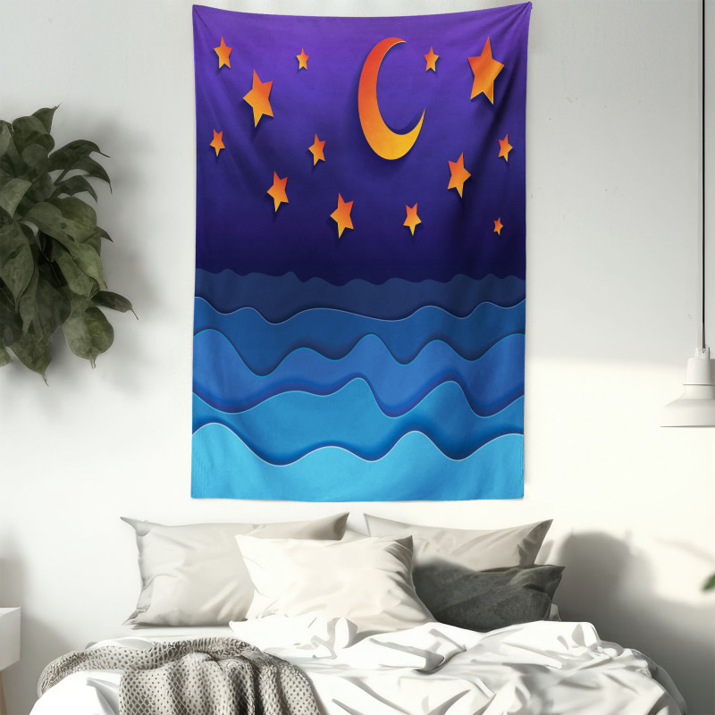 Paper Cut Style Sky Tapestry