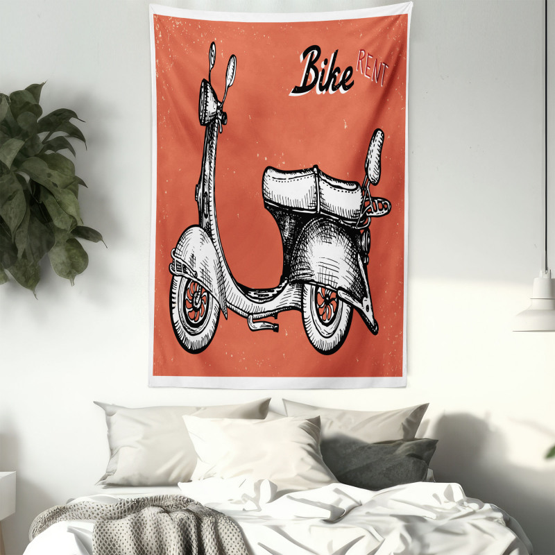 Scooter Bicycle Sign Tapestry