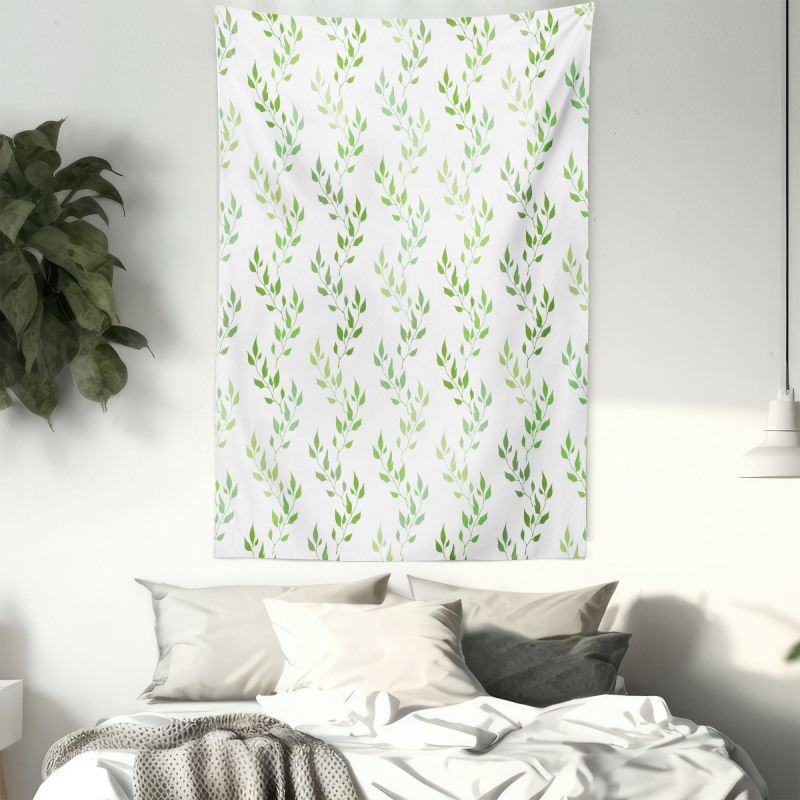 Symmetrical Olive Leaves Tapestry