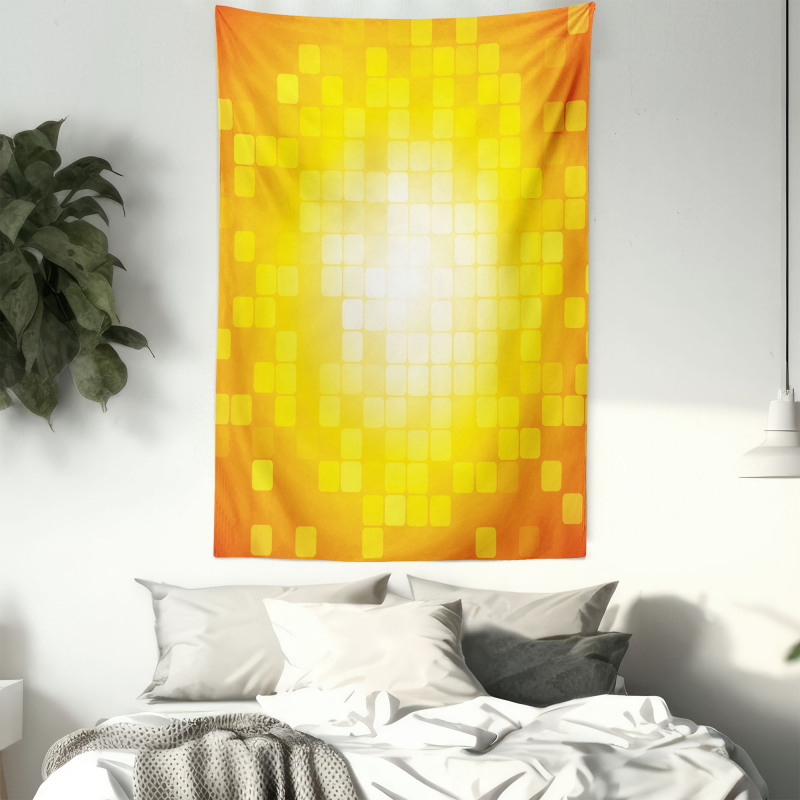 Retro Pixel Art Squares Tapestry