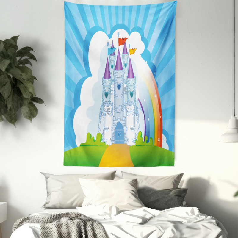 Rainbow Fortress Princess Tapestry