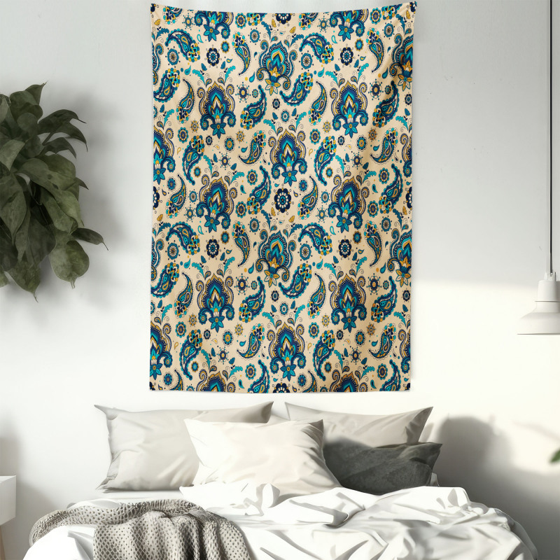 Vintage Colorful Floral Tapestry