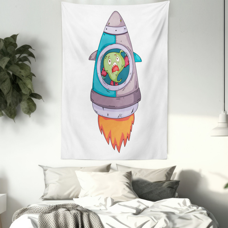 Monster Rocket Space Travel Tapestry