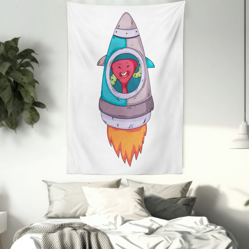 Creature in a Space Rocket Tapestry