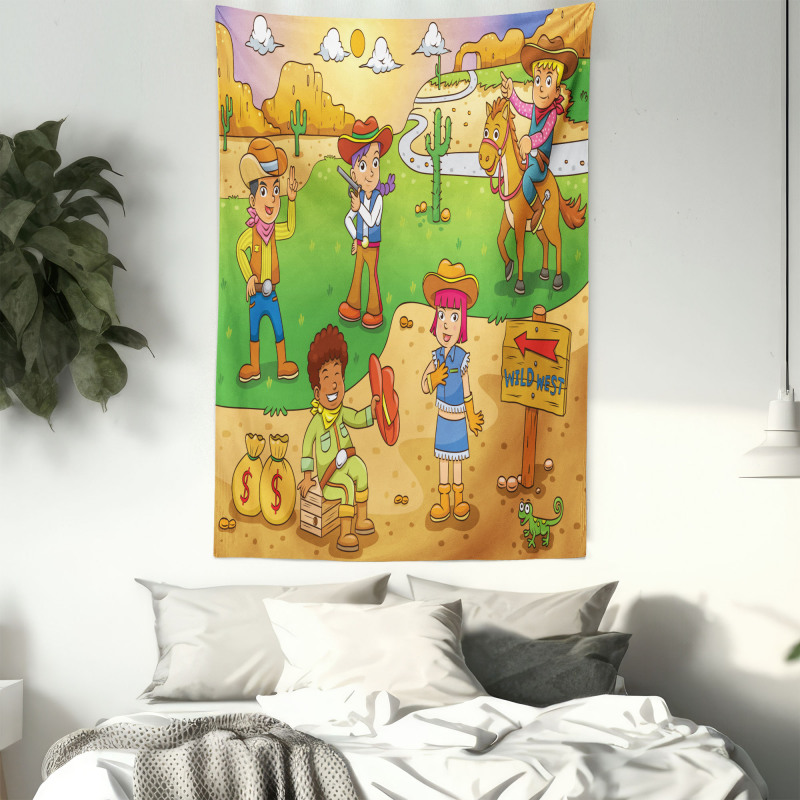 Wild West Cowboy Kids Tapestry