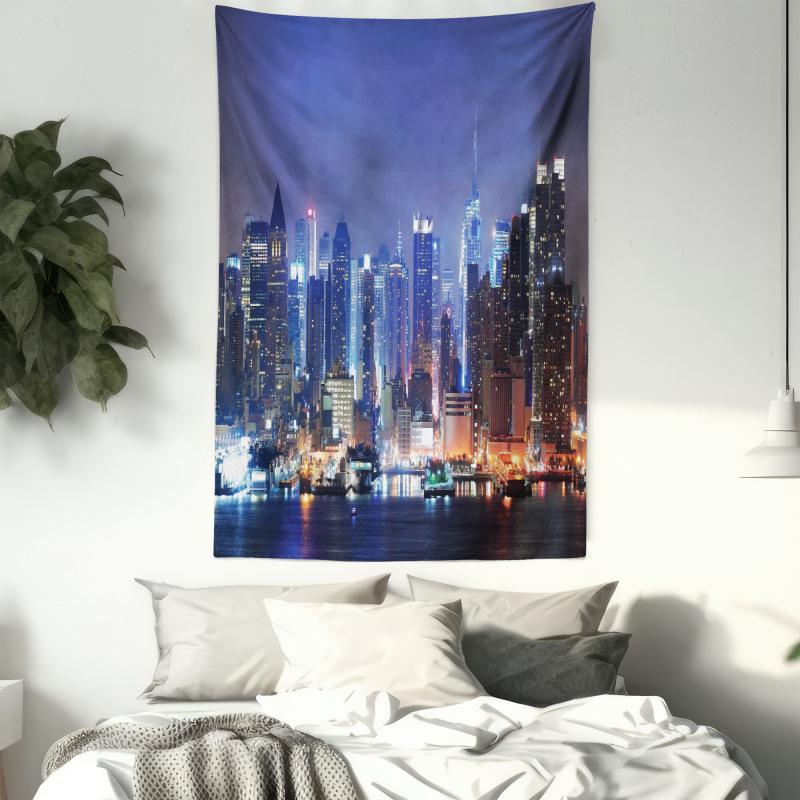 River and Skyline Photo Tapestry