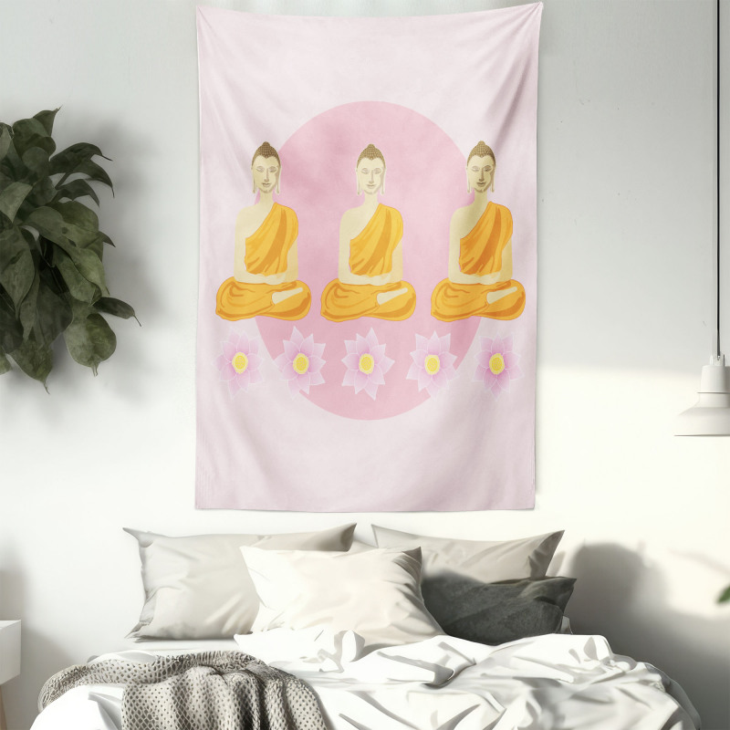 Lotus Flower Ethnic Art Tapestry